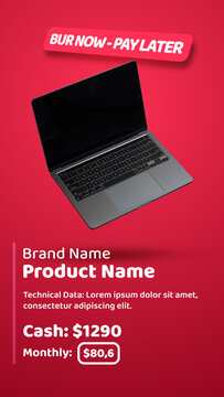 Buy Now Pay Later Promo - Product Sale Animation and Installment Offer Template | Vertical Resolution