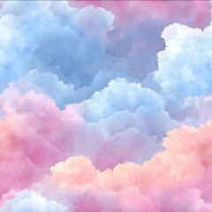 soft pastel cloud tiedye dreamy aesthetic airy cotton candy sky seamless repeat.