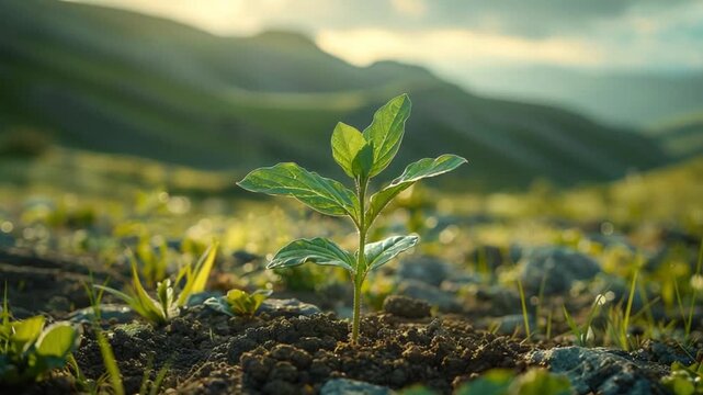 Tree seedlings that emerge from fertile soil