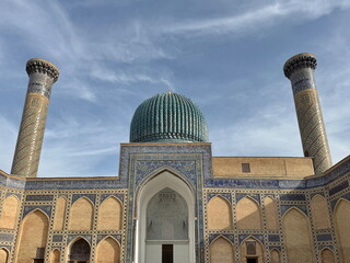 The beautiful structure of Amir Temur Mausoleum in Samarkand, Uzbekistan 