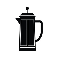 coffee press on white background