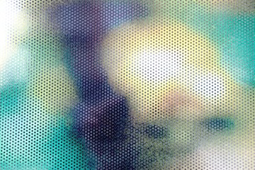 Abstract background with halftone and dots. Blue and yellow background. Abstract blue background with dots. Texture and pattern with different shapes.