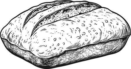 Freshly baked bread loaf showcasing crusty exterior and soft interior at a bakery in the morning light