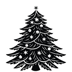 Obraz premium A festive set of green Christmas tree vectors with snow and winter holiday decorations