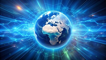 Fototapeta premium Planet earth with global network
