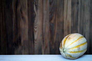 melon on wooden background