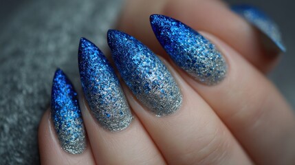 Closeup of decorated nails