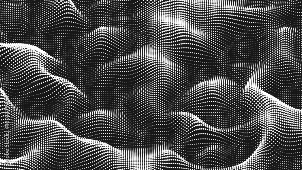 Wall mural point wave noise texture. abstract dot background. technological cyberspace background.