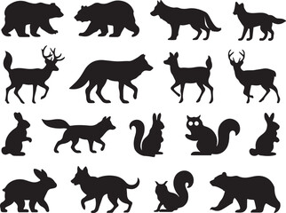 Bears wolves deer foxes rabbits squirrels wolf