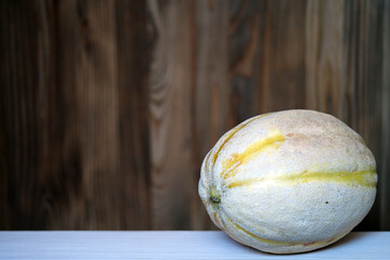 melon on wooden background