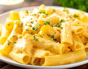 Creamy pasta dish with cheese sauce