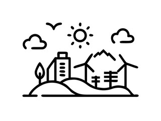 Naklejka premium Green Future City – Eco-Friendly Urban Landscape Vector