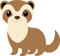  cute ferret vector art illustration