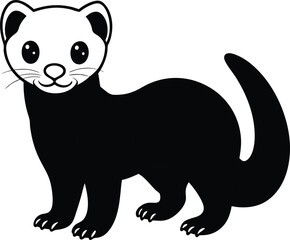  cute ferret vector art illustration