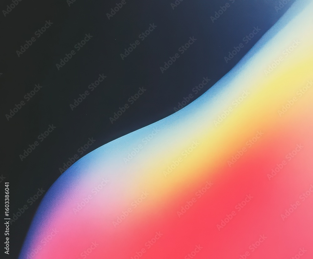 Poster abstract colorful gradient with a dividing dark wave. modern art background for design elements or d