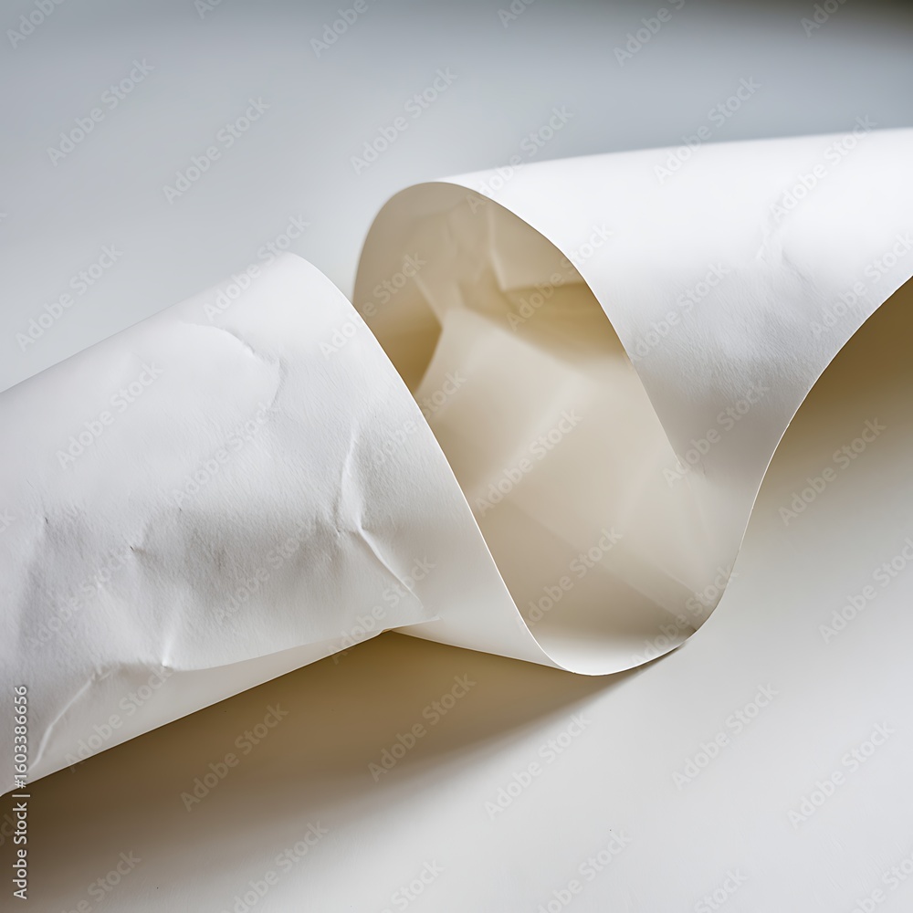 Poster white paper texture with soft shadows and subtle creases background abstract