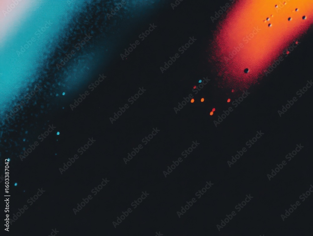 Poster abstract light streaks on a dark background showing orange and blue color gradient. modern art with 