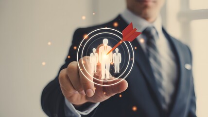 Businessman Targeting Right Audience With Digital Marketing Strategy Selecting Customer For Business Growth Sales And Market Development

