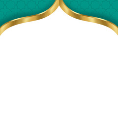 Golden Islamic border with Islamic pattern illustration. Ramadan design