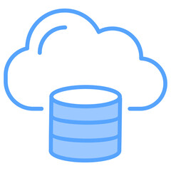 Cloud Database Blue Icon