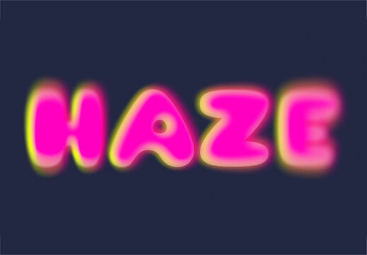 Pink And Yellow Bubble Haze Font Balloon Blurry Text Effect