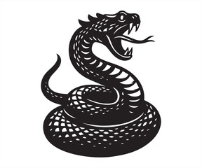 Fototapeta premium Aggressive Snake with Tongue