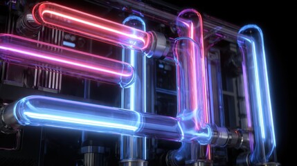 Futuristic glowing tubes
