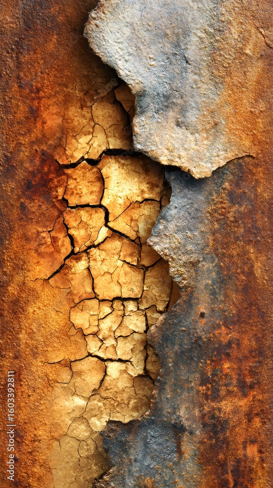 Poster rough cracked abstract textural background with earthy tone and split elements. abstract concept for