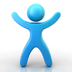 Welcome and be happy. 3d abstract person in a welcome pose
