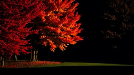 Red Trees at Night