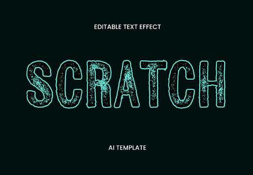 Blue Neon Bold Rough Font Grunge Distressed Text Effect