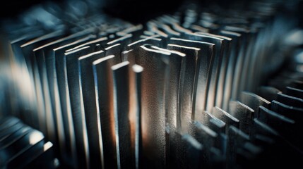 Close-up metallic grids
