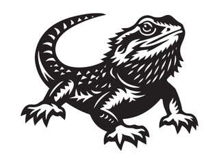Obraz premium Bearded Dragon Lizard Line Art