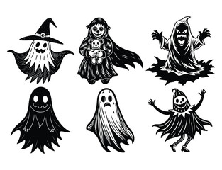 Spooky Cartoon Haunted House with Ghosts – Halloween Vector Illustration

