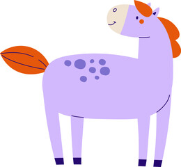Playful Cartoon Horse with Spots