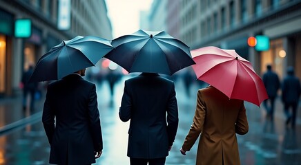 man and woman with umbrella