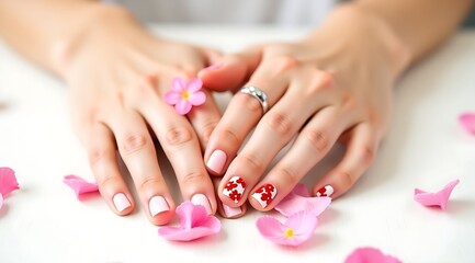 hands with  manicure
