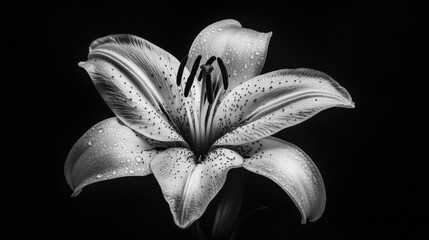 Black and white lily close-up