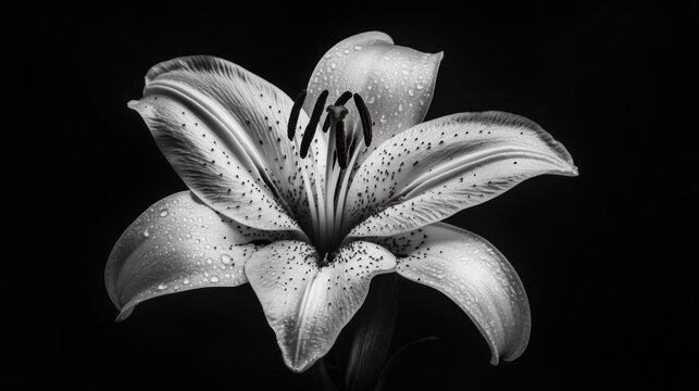 Black and white lily close-up