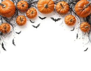 Halloween Bats and Pumpkins Frame