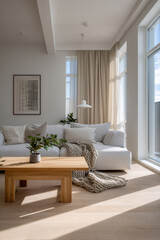Textured Nordic Interior Featuring Soft Neutrals and Natural Light Accents
