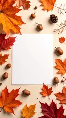 Autumn Leaves and Acorns Flat Lay
