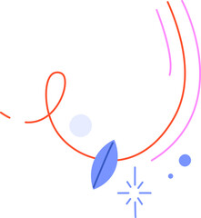 Abstract Curved Lines and Shapes Pattern