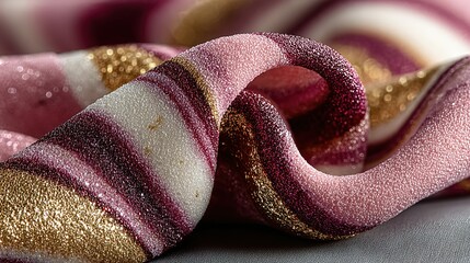 Close-up view of a textured, swirling design.