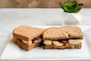 banana  sandwich  stacked