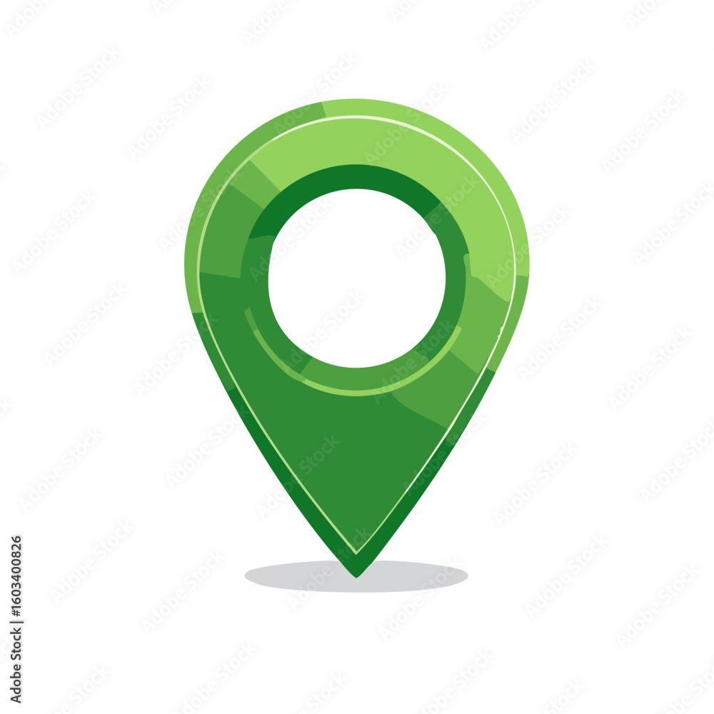 Aufkleber green map pin icon indicating location or destination with circular space for insertion
