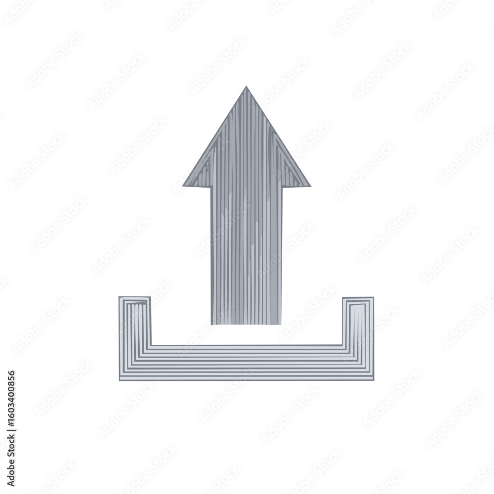 Poster stylized upload icon showcasing digital connection and data transfer for websites and application de