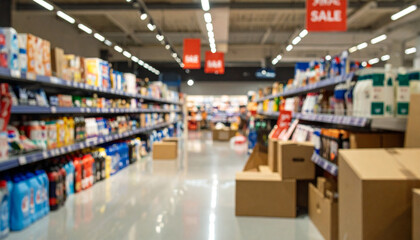Retail Store with Avalanche of Products
. Economy Concept. Generated Image