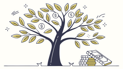 Obraz premium Money Tree with Growing Wealth.