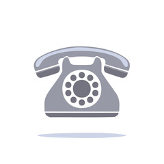 Rotary Phone Illustration of a Classic Design with Circular Buttons and a Handset